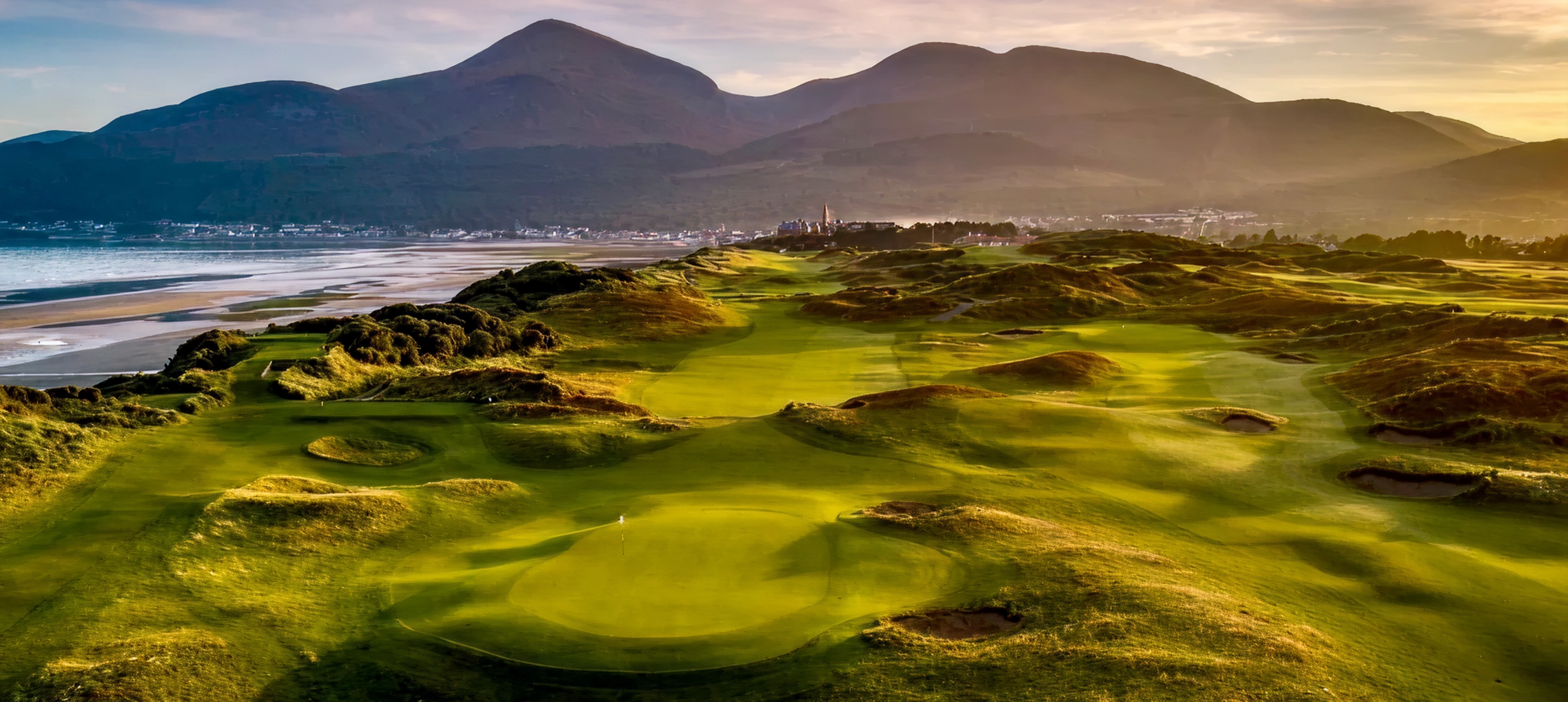 Lush green golf course landscape