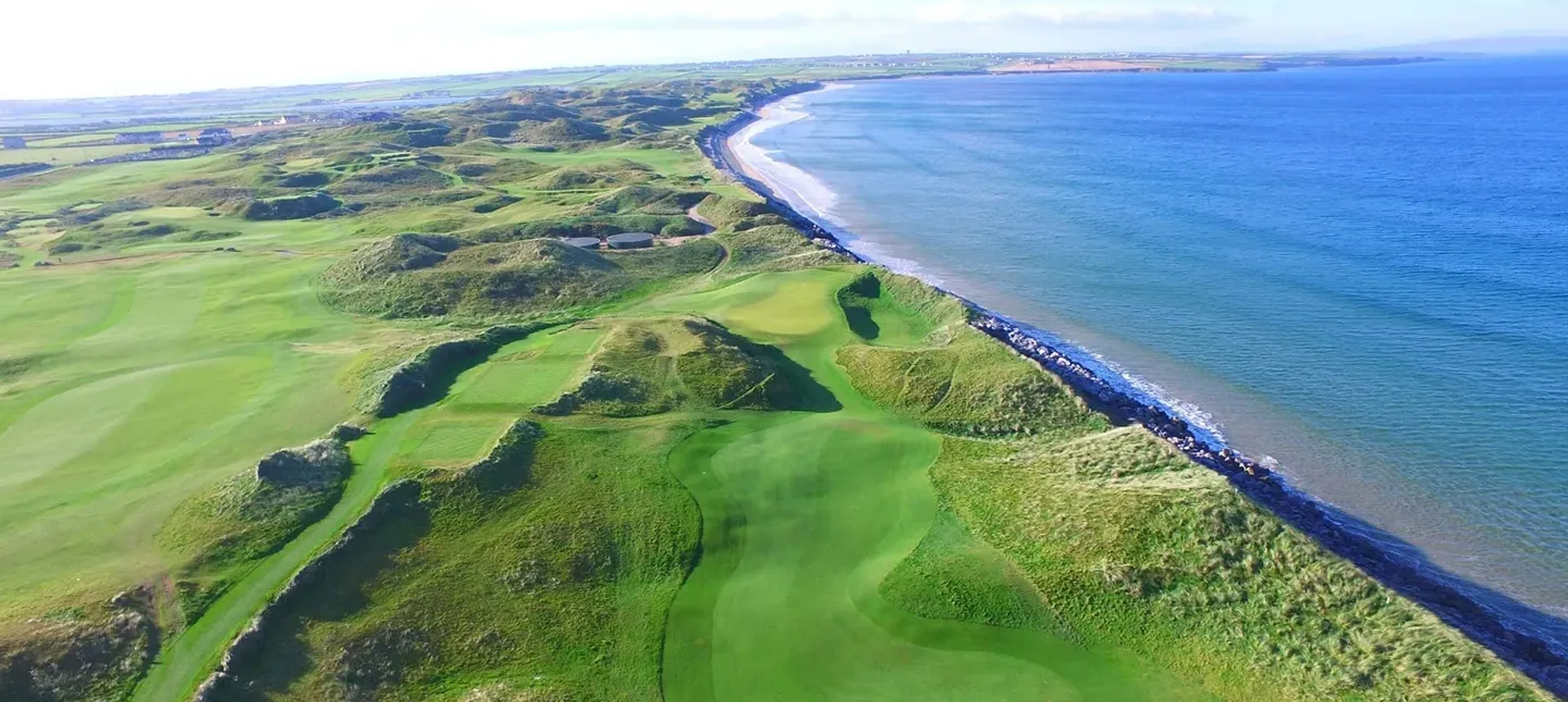 Scenic seaside golf course landscape
